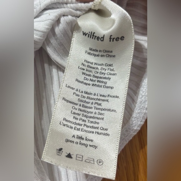 Aritizia Wilfred Free White Ribbed Bodysuit Small EUC - Picture 6 of 9